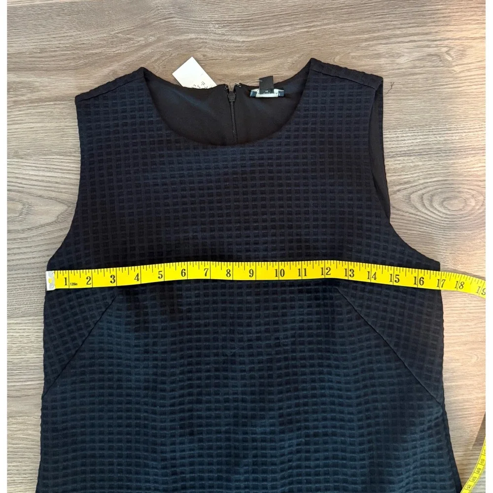 Ann Taylor Black Waffle Knit Sleeveless Shift Dress Women's size 8 NWT $129